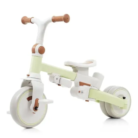 Aukfa 7-in-1 Tricycle, Foldable design, adjustable handle/seat, retractable canopy & removable pedals/guardrail, for 1-6 Years Old Boys & Girls Gift image {8}