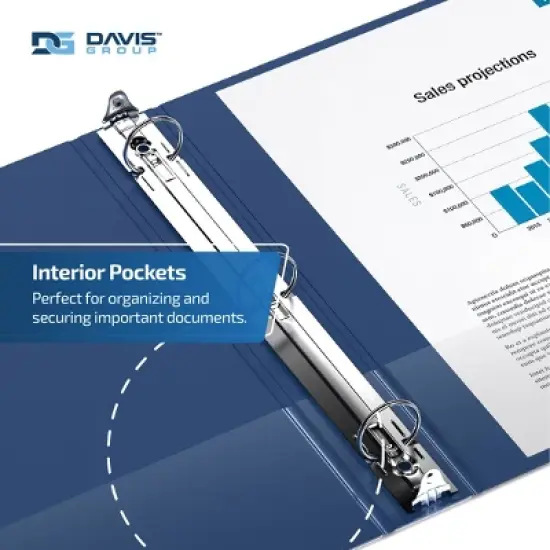 Premium Economy 3" Round Ring Binder 6pk Royal Blue: Davis Group, Hard Cover, 600 Sheet Capacity, 2 Pockets, Polypropylene image {5}