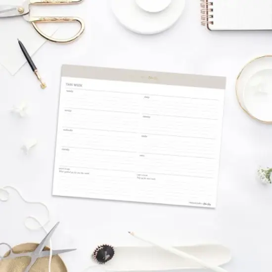 Marie Kondo for Blue Sky Undated Desk Pad 10.14"x8.75" White: Planner & Calendar for Adults, Stationery & Office Use image {1}