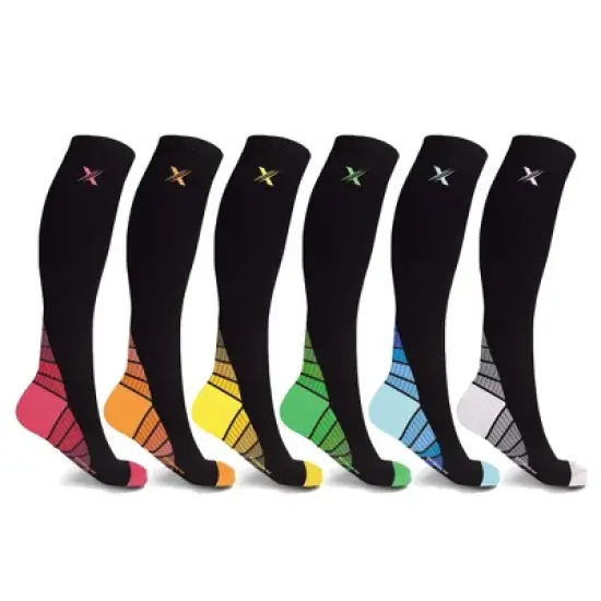 Extreme Fit Unisex Sports Compression Socks - Made for Running, Athletics, Pregnancy and Travel - 6 Pair  image {4}