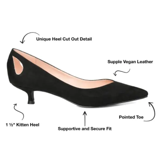 Journee Collection Womens Goldie Pointed Toe Kitten Heel Pumps image {7}