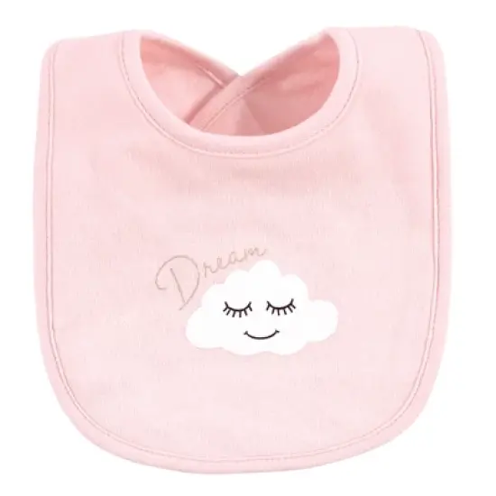 Hudson Baby Infant Girl Cotton Bib and Headband or Caps Set 8pk, Dream Love, One Size image {6}