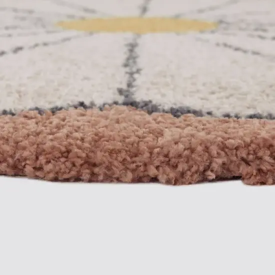 5'3"x7' Lily Floral Kids' Rug Cream - Balta Rugs: Round, Botanical Pattern, High Pile, UV & Stain Resistant image {4}