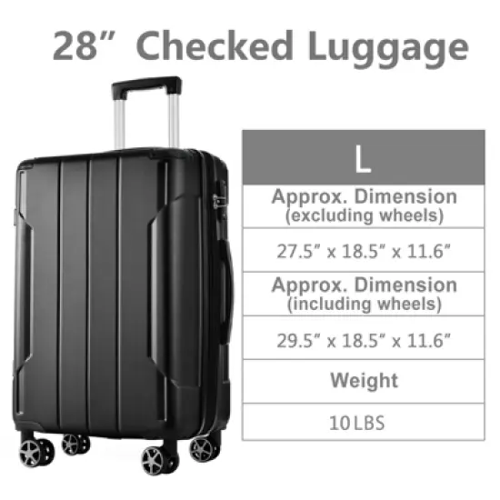 1/3 PCS Expandable ABS Hard Shell Luggage Set with Double Spinner Wheels and TSA Lock - ModernLuxe image {2}
