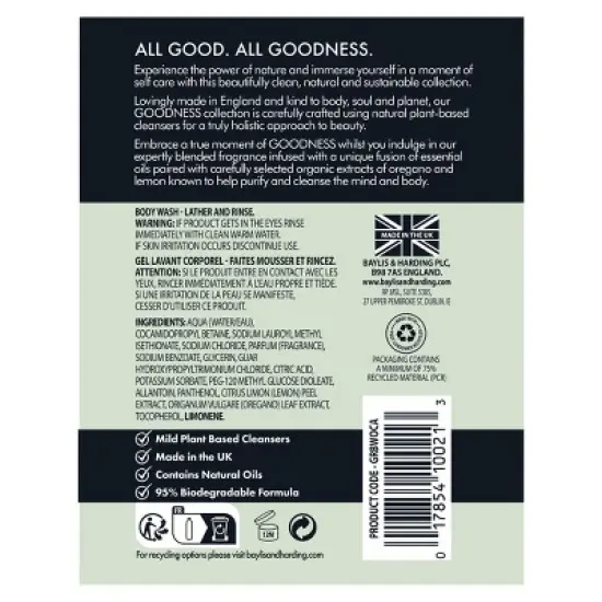 Baylis & Harding Goodness Oud Cedar & Amber Body Wash - 16.9 fl oz image {1}