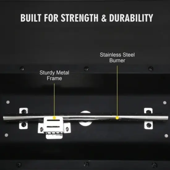 YARDSIGHT Iron Rectangular Gas Fireplace with Grey Heat Transfer and Black High-Temperature Powder Coating - Modern & Durable image {3}