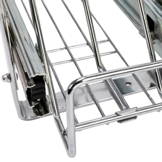Glidez Multipurpose Chrome-Plated Steel Pull-Out/Slide-Out Storage Organizer - 2-Tier Design - Chrome image {7}