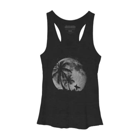 Women's Design By Humans Summer Night Surfing Silhouette By Darrenraya Racerback Tank Top image {2}