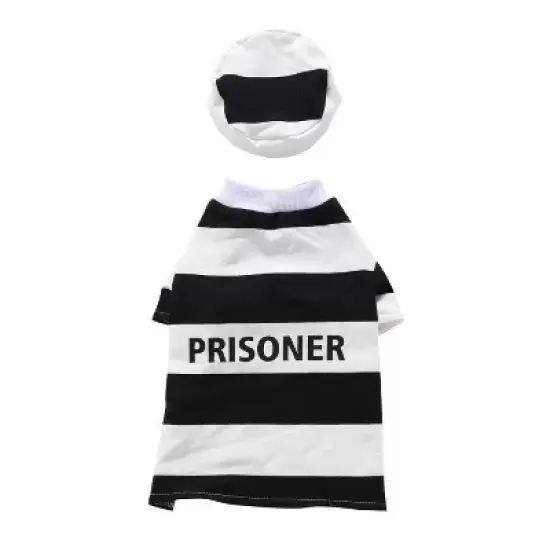 Pet Life Striped Retro Inmate Prisoner Uniform Dog Costume image {4}