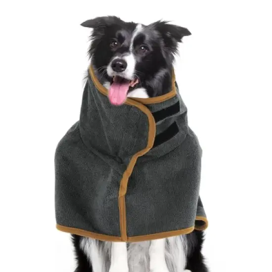 Unique Bargains Dog Bathrobe Pet Towel with Magic Tapes Large Gray image {5}