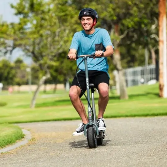 Razor E300S Seated Electric Scooter for Ages 13+, 220 lb Weight Capacity, Matte Grey &ndash; 15 Mph, 40-Minute Ride Time, 9&rdquo; Pneumatic Tires, Removable Seat image {1}