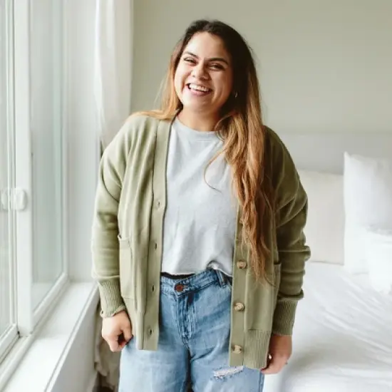 Goumikids Womens Organic Cotton Knit Button-Up Cardigan image {4}