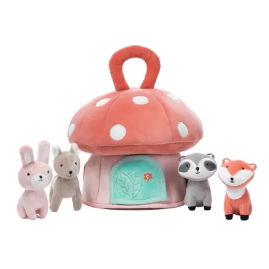 Lambs & Ivy Interactive Plush Mushroom House with Stuffed Animal Toys image {2}