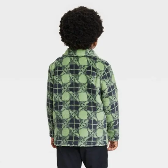 Toddler Boys' Star Wars Baby Yoda Printed Shacket - Green image {1}