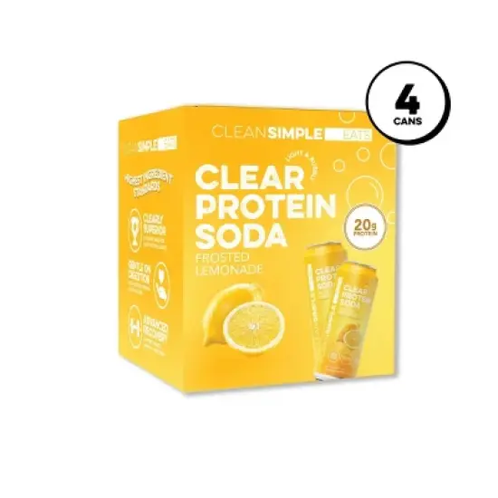 Clean Simple Eats Clear Protein Soda Frosted Lemonade Cans - 4pk/16 fl oz image {7}