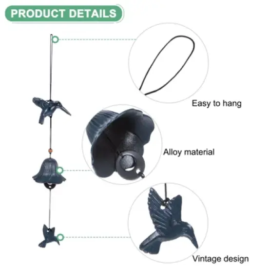 Unique Bargains Cast Iron Traditional Outdoor Decor Wind Chime 1 Pcs image {1}