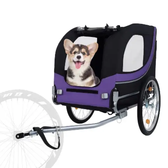 KTMBDW Large Folding Bike Trailer for Dogs&ndash;66LB Capacity All-Terrain Pet Carrier, Durable Steel Frame for Cycling, Jogging,Camping, Outdoor Adventures image {13}