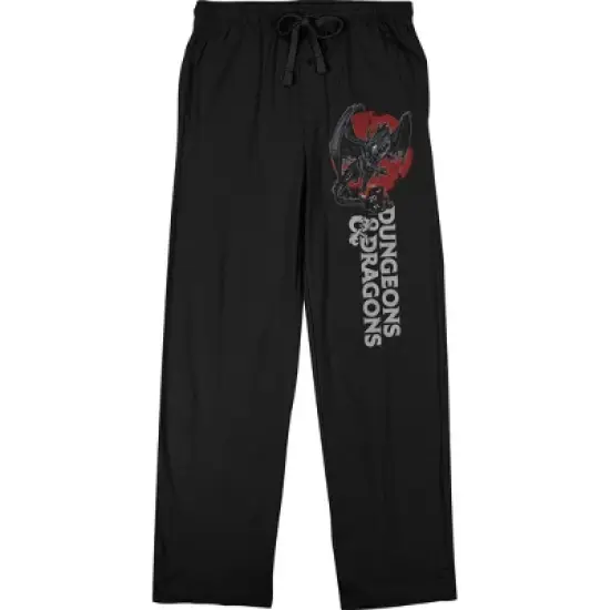 Dungeons & Dragons Game Dragons Attack Mens Black Sleep Pajama Pants image {5}