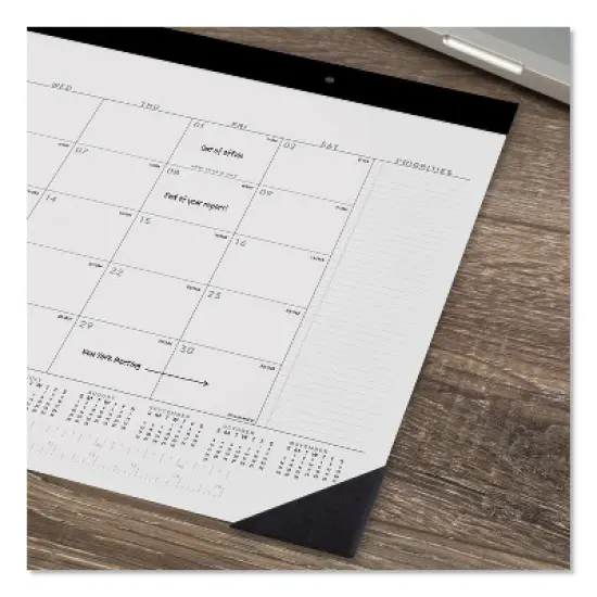 Contemporary Monthly Desk Pad, 22 x 17, White Sheets, Black Binding/Corners,12-Month (Jan to Dec): 2026 image {3}