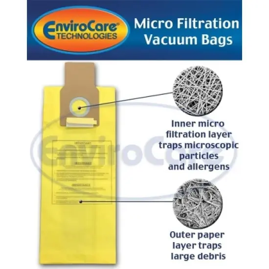 EnviroCare Replacement Vacuum bags for Kenmore Upright Types U/L/O, 50688 and 50690, Panasonic Type U-2, Miele Type Z. 10 pack image {1}
