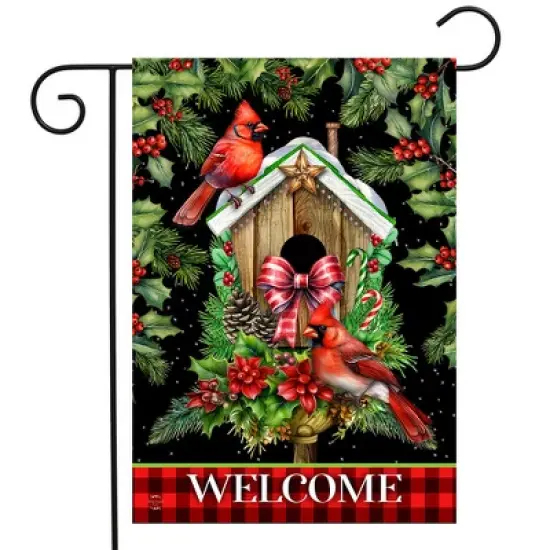 Briarwood Lane Winter Christmas Garden Flag 12x18 For Outdoor Holiday Birdhouse For Christmas Garden Flag Flags For Outside image {1}