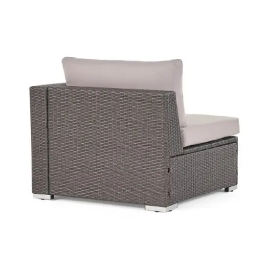 Christopher Knight Home Santa Rosa Outdoor Wicker 5 Seater V-Shaped Sectional Sofa Set with Cushions image {8}