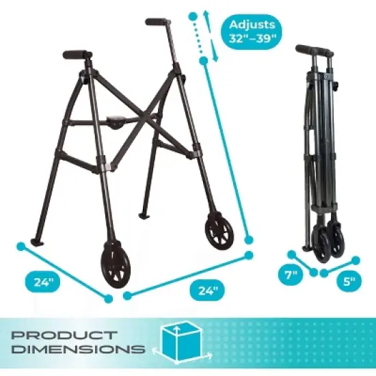 Stander Space Saver Walker, 2-Wheel Lightweight Folding Walker image {6}