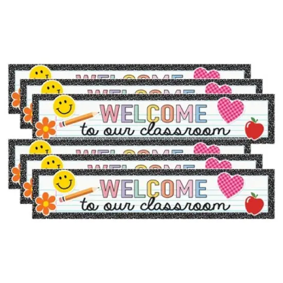 Teacher Created Resources&reg; Cool for School Welcome to Our Classroom Banner, 8" x 39", Pack of 6 image {2}