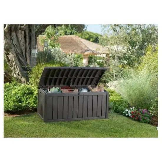 Glenwood 101 Gallon Outdoor Storage Box - Brown - Keter image {6}