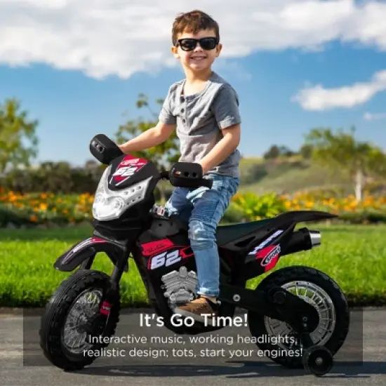 Best Choice Products 6V Kids Electric Battery Powered Ride On Motorcycle w/ Training Wheels, Lights, Music image {1}