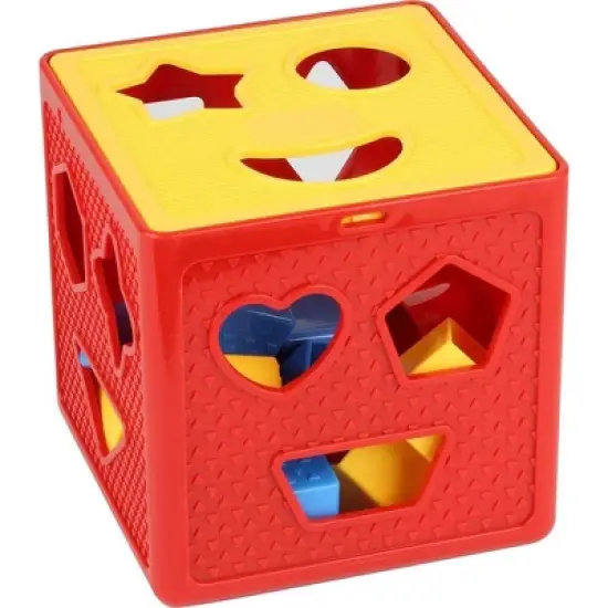 Baby Shape Sorter Toy Blocks - Childrens Blocks Includes 18 Shapes - Color Recognition Shape Toys with Colorful Sorter Cube Box - Play22Usa image {1}