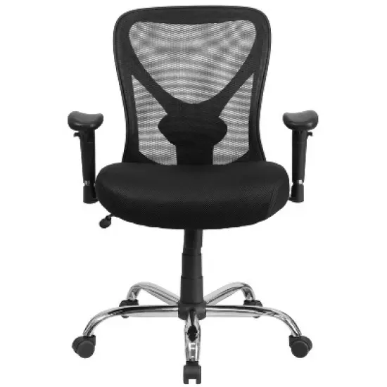 HERCULES Series 400 lb. Capacity Big & Tall Swivel Task Chair Black Mesh - Flash Furniture image {3}