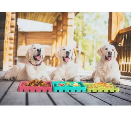 ANYPET - Slow Feeding Mat, Tray, Slow Feeder Dog Bowls, Food Mat for Dog, Dog Lick Pad Anxiety Relief Feeding Mat with Suction, Multicolor image {4}