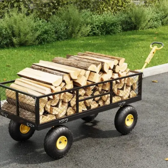 Garden Cart Steel Heavy Duty 900 LBS Yard and Garden Wagon with 10 inch Tire and Handle Attach to ATV or Tractor for Lawn Camping Farm Yard image {5}