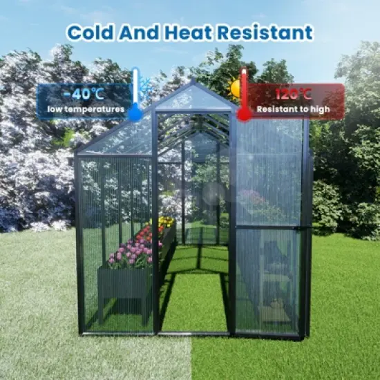 Aoodor 6Pcs Polycarbonate Greenhouse Panels, Waterproof, UV Protected Reinforced Twin-Wall Clear Sheets for Durability image {3}