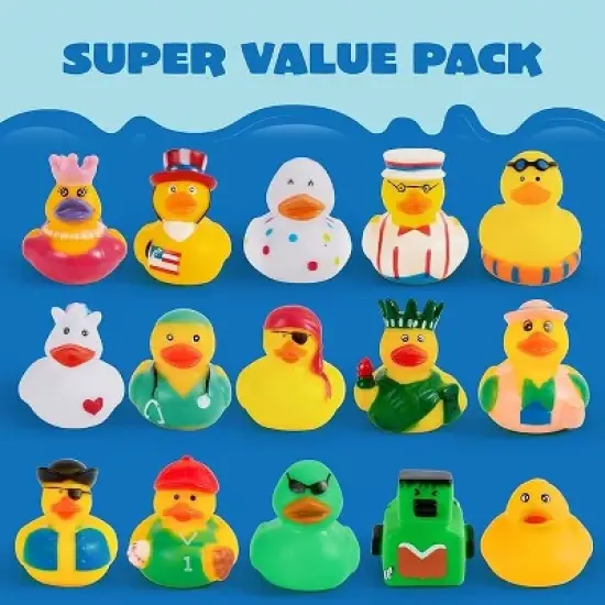 Syncfun 15 Pcs Rubber Ducks Bath Toys Birthday Gifts for Kids, Random Assortment Mini Rubber Duckie Toys with Mesh Carry Bag image {3}