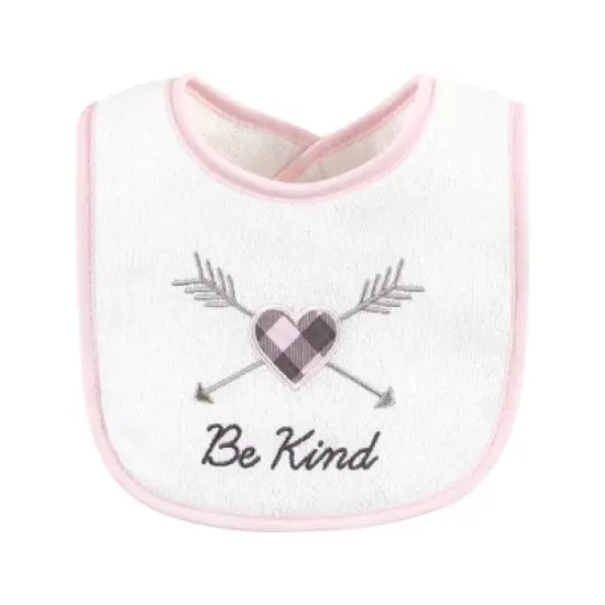 Hudson Baby Infant Girl Cotton Terry Drooler Bibs with Fiber Filling, Girl Moose Bear, One Size image {6}