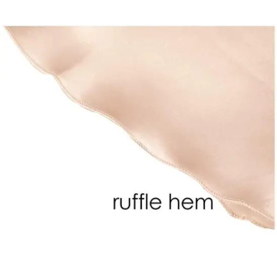 Allegra K Women Satin Plus Size Lotus Leaf Hem Basic Braces Skirt Dress Full Slip Camisole image {4}