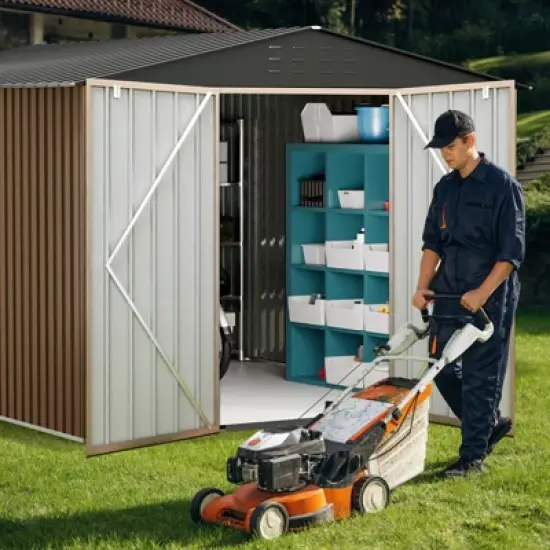 Large Metal Storage Sheds,Outdoor Storage Shed with Updated Frame Structure,Lockable Doors and Air Vents image {7}