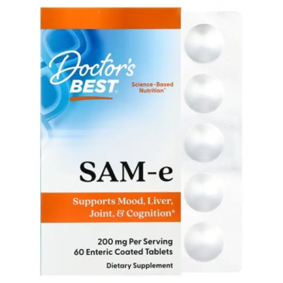 Doctor's Best SAM-e, 200 mg, 60 Enteric Coated Tablets image {5}