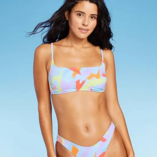 Women's Ribbed Square Neck Bralette Bikini Top - Wild Fable&trade; image {4}