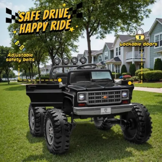Joyracer Chevrolet 24V 4WD 2-Seater Ride On Truck for Kids, Electric Ride On Toys Cars with 7Ah Battery, Remote Control & MP3 image {7}