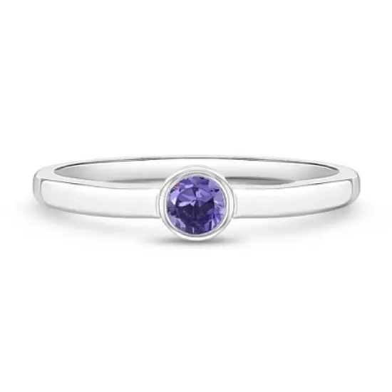 Girl's CZ Birthstone Sterling Silver Ring - In Season Jewelry image {12}