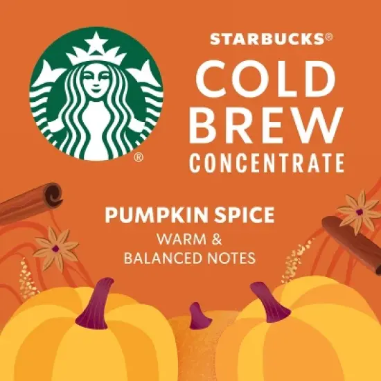 Starbucks Pumpkin Spice Flavored Cold Brew Concentrate, Multi-Serve, Naturally Flavored - 32 fl oz image {1}