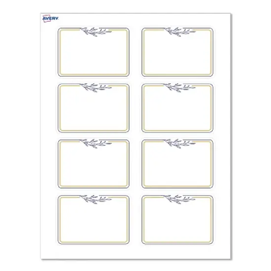 Avery&reg; Name Tags, 2-1/3" x 3-3/8", Gold/Navy Border w/ Florals, 80ct image {9}