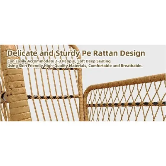 3 Piece Outdoor Wicker Patio Bistro Set, Rattan Conversation Set with Glass Top Coffee Table and Cushioned Chairs, All-Weather Balcony Furniture Set image {7}