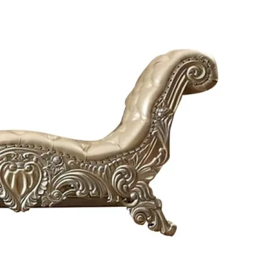 75" Vatican PU Bench Light Gold/Champagne Silver Finish - Acme Furniture image {4}