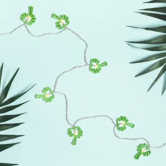 Northlight LED Palm Tree Patio Light Set - Green - 4' Clear Wire - 10ct image {3}