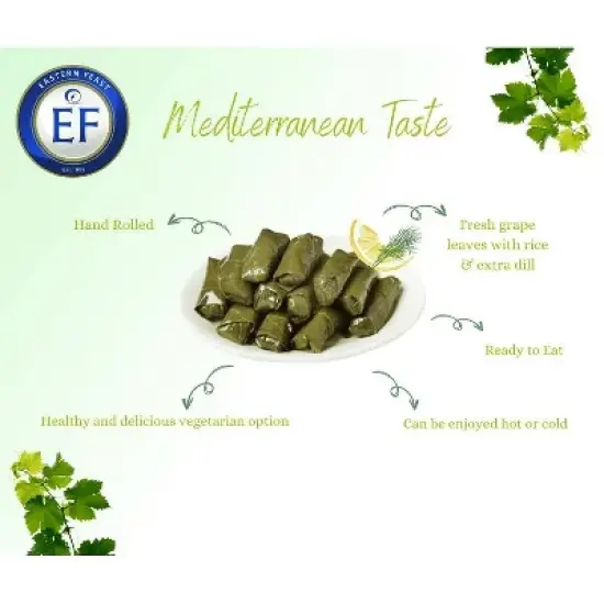 Eastern Feast - Stuffed Grape Leaves, 14 oz / 400g, Vegan. image {3}