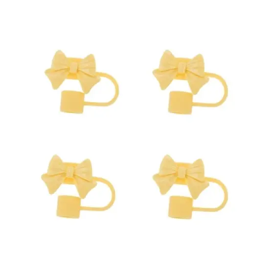 Unique Bargains Bow Straw Cover Cap 4 Pcs image {12}